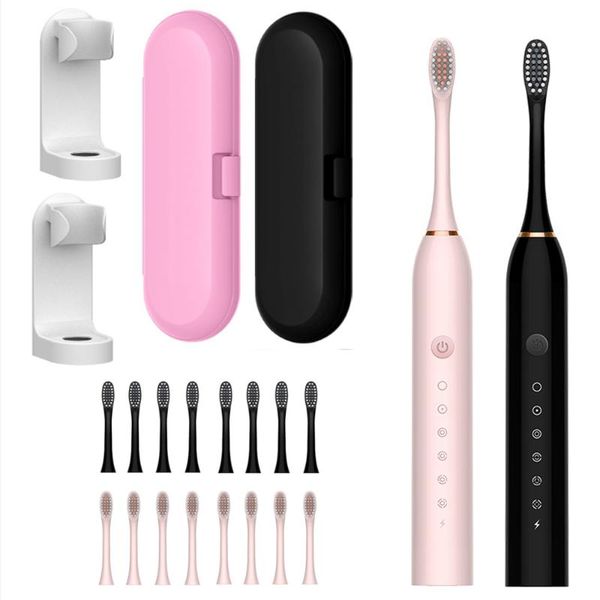 

rechargeable sonic electric toothbrush 42000 time/min ultrasonic electronic brush 6 mode with travel box smart