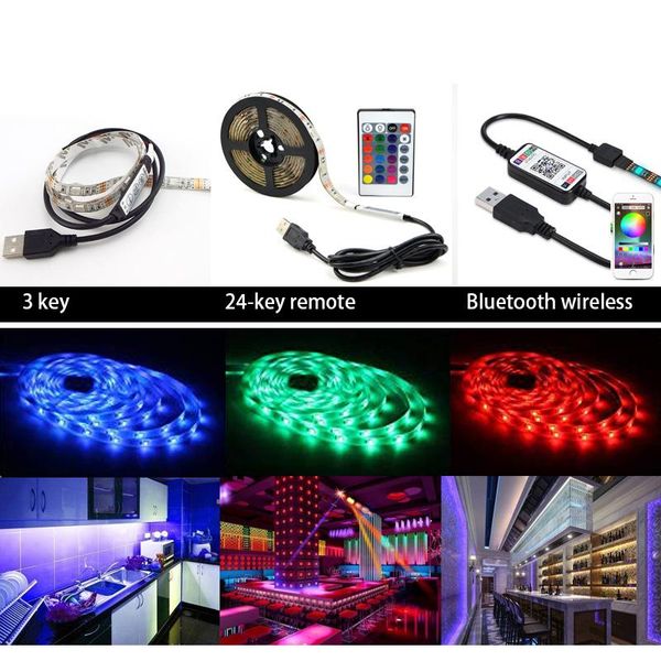 

rgb led strip light ledstrip backlight remote bluetooth flexible stripe hdtv tv background party lighting strips