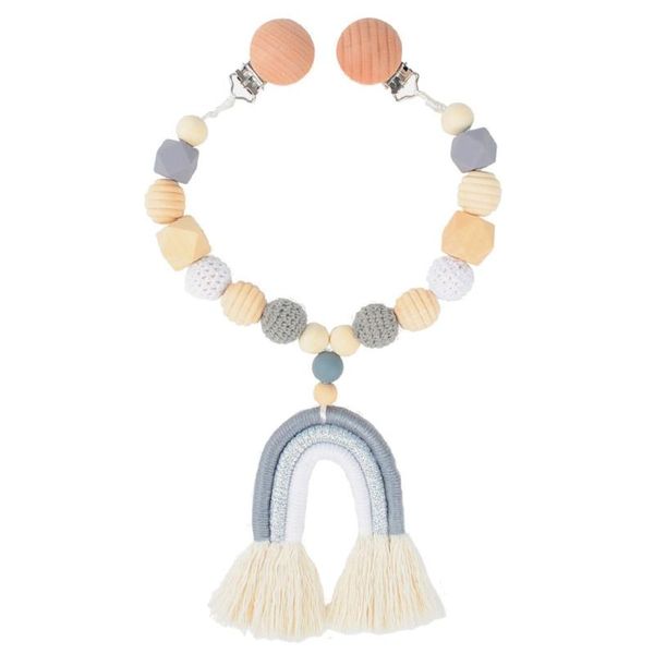 

stroller parts & accessories b2eb 1pc wooden teether rainbow crochet beads wood crafts ring engraved bead baby infants toys for babies rattl