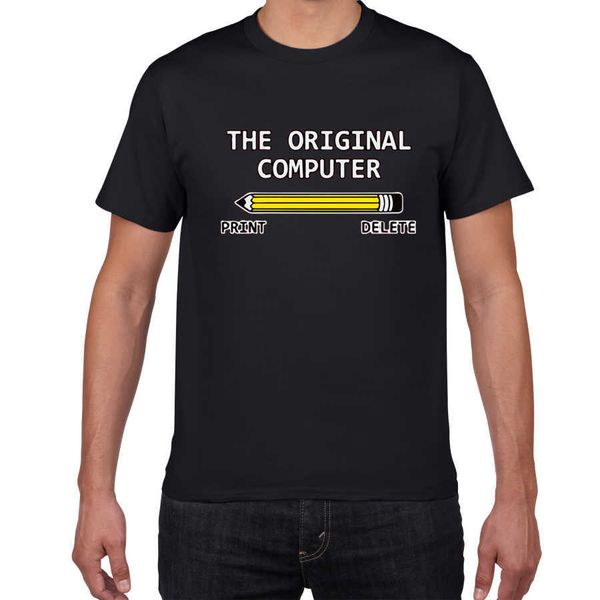 O original do computador original nerd Tee sarcástico humor adulto muito engraçado camiseta homens totó do verão do algodão Tshirt solto Streetwear 210629