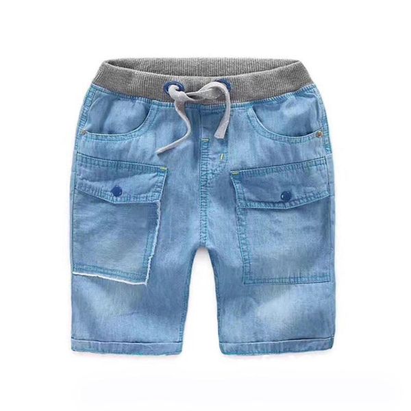 

baby boys capris pants soft thin children's clothing casual denim for boy light blue with pockets kids summer wear trousers