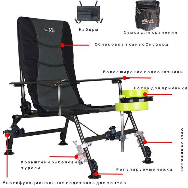 

camp furniture outdoor camping fishing chair recliner dual-purpose multifunctional lifting all-terrain thickened