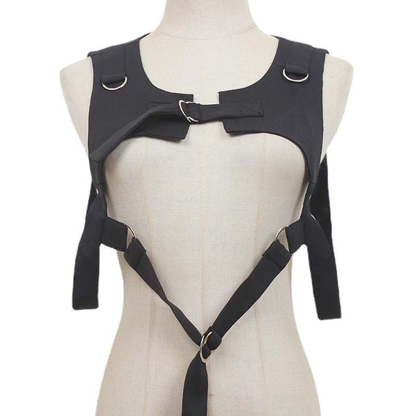 

women's vests loose fit black buckle irregular short vest v-collar sleeveless fashion tide spring autumn 2021 coats jackets, Black;white