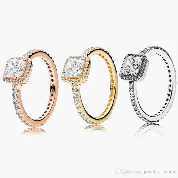 Damen-Eheringe aus 925er-Sterlingsilber, kubische Zirkonia-Diamanten, für Pandora-Stil, Sparkle-Halo-Ring, große CZ-Diamant-Sets, mit Original-Geschenk für Damen, mit Original-Box