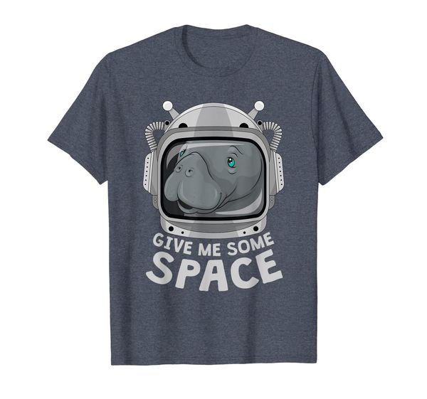 

astronaut helmet with manatee tshirt for a sea cow lover, White;black