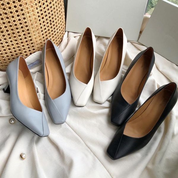 

sandals maxdutti slip-on shoes woman enlgand style office lady fashion elegant dress vintage square toe high heel women, Black