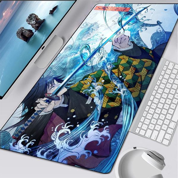 

mouse pads & wrist rests 2021 anime demon slayer gaming large pad computer mousepad lock edge keyboard desk mat gifts
