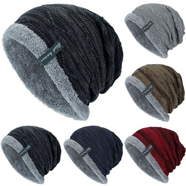 

beanies men lady winter knit crochet slouch beanie hat outdoor lined ski cap snow
