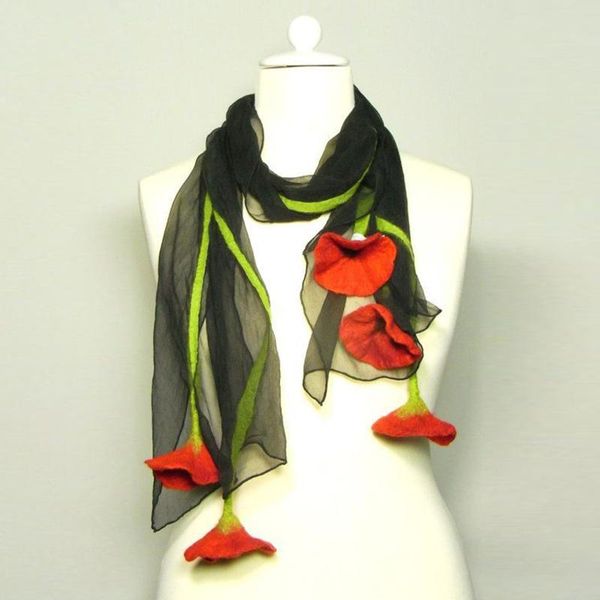 

scarves 40# flower leaf shaped bandana scarf women net yarn hanging sarong wraps multifunction elegant shawl, Blue;gray