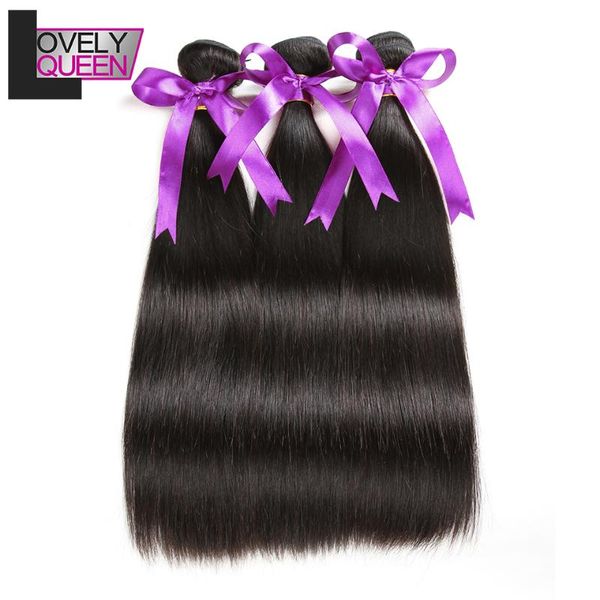

human hair bulks lovely queen peruvian straight 3 bundles 100% real non remy, Black