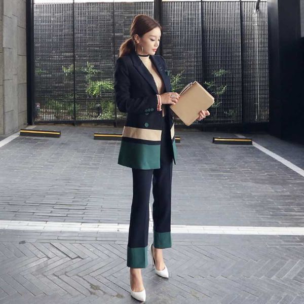 

business suit set women blazer+pants two pieces office lady elegant formal jacket outfits female work wear women's clothing 210529, White