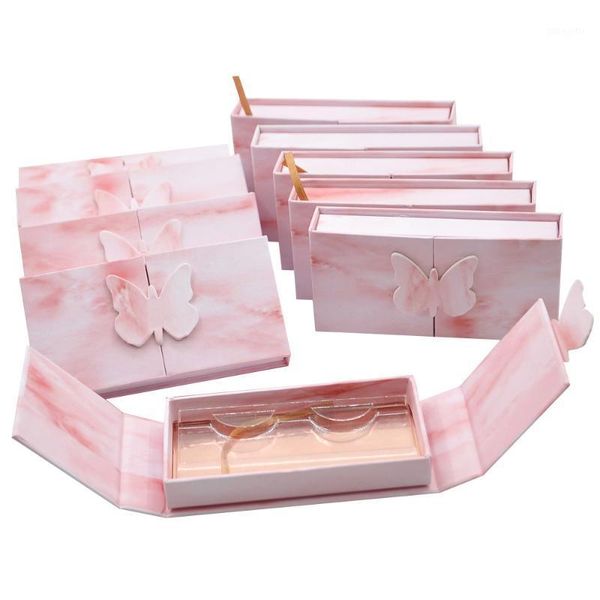 

wholesale false eyelashes package box makeup eyelash packaging custom logo faux cils 3d mink lashes book style case bulk vendor1
