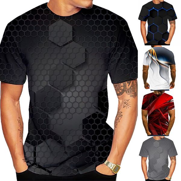 

summer style men's t-shirts casual sports men 3d printed pattern tshirt short-sleeved oversized tees, White;black