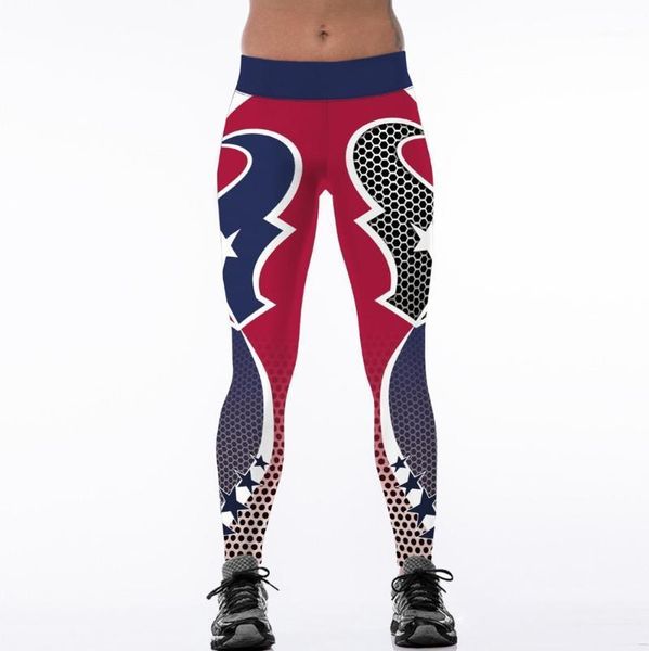

women's leggings 2021 houston t-team logo fitness elastic fiber hiphop party cheerleader rooter workout pants trousers, Black