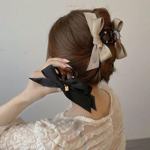 

hair clips & barrettes 2021 fashion bowknot claw black khaki geometric for women girl elegant crab vintage hairpin accessories, Golden;silver