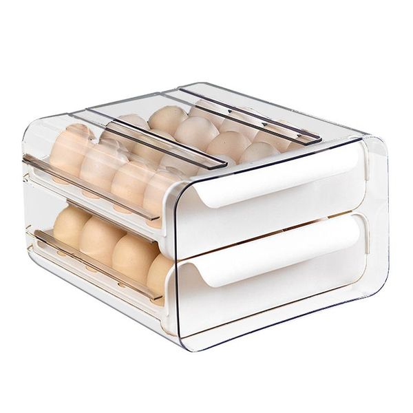 

storage bottles & jars 3 color egg tray containers box kitchen refrigerator 32 grids eggs plastic dispenser airtight fresh preservation