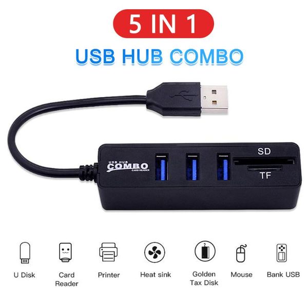 

hubs 5in1 type-c usb hub concentrator docking station sd/tf card reader digital camera memory adapter for lap phone