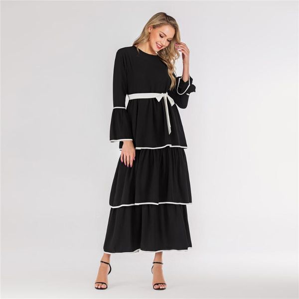 

ethnic clothing muslim dress fashion middle east eid dubai abaya turkey chiffon long cake belt malaysian women donsignet, Red