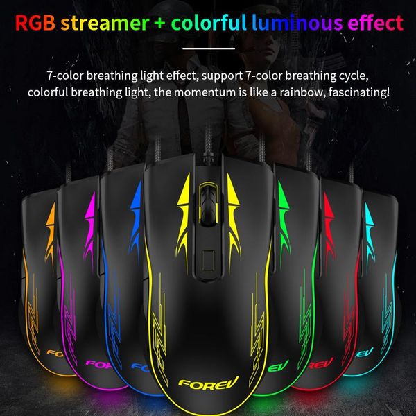

mice game mouse rgb horse running lighting effect wired mechanical 6400dpi adjustable office entertainment electronics 4options