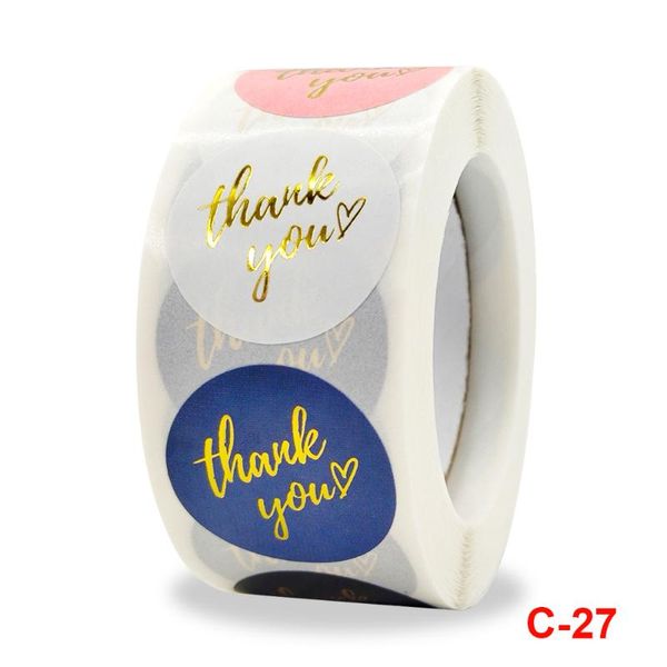 

gift wrap 500 pcs/roll color stamping thank you sticker merchandise decoration