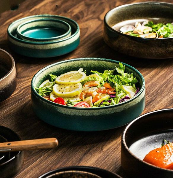 

bowls creative ceramic bowl household 4.5 inch rice 8 soup tableware ramen for kitchen supplies