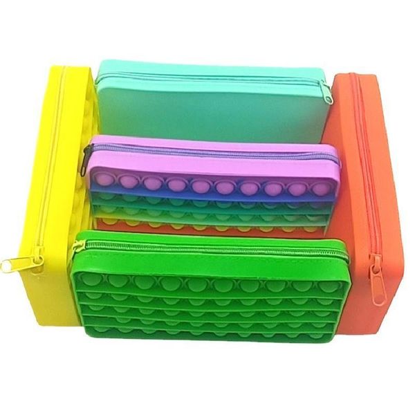 

pencil bags 2021 creative silicone push case rectangular press bubble decompression study stationery storage bag
