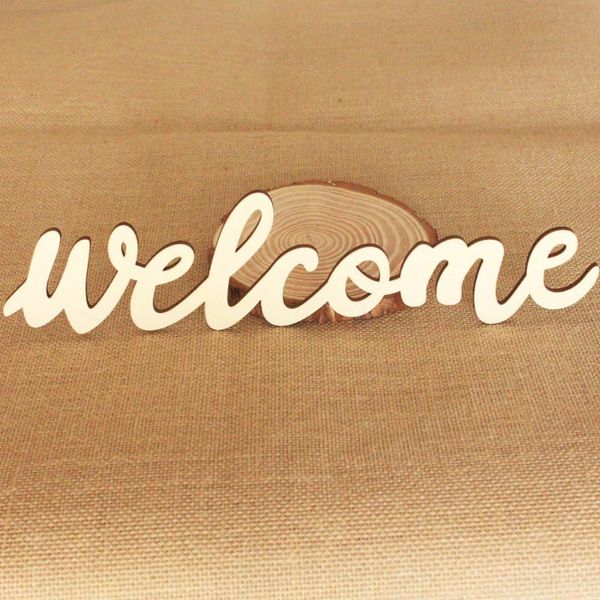 

party decoration 1 set wooden welcome sign front door hanging ornament doorplate decor for home restaurant bar coffee (beige 5pcs signs 5