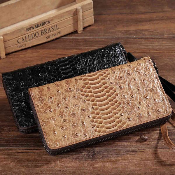 

wallet leather handbag men's long business, Red;black