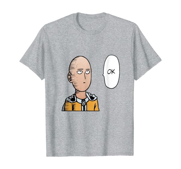 

saitama ok graphic colored white otaku manga anime t-shirt, White;black