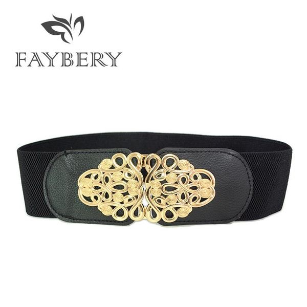 

belts black wide women golden hollow out buckle elastic waistband jean leather strap, Black;brown