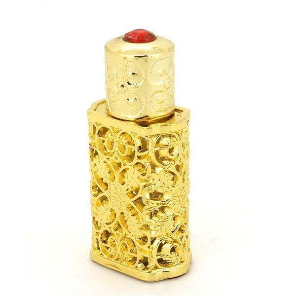 

vintage hollow carved essential oil perfume empty bottle container artificial multicolor stone refillable storage bottles & jar jars