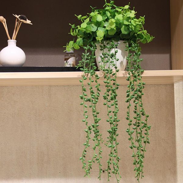 

decorative flowers & wreaths green artificial plants garland hanging fake plant needles vine branches diy flower wall home living room weddi