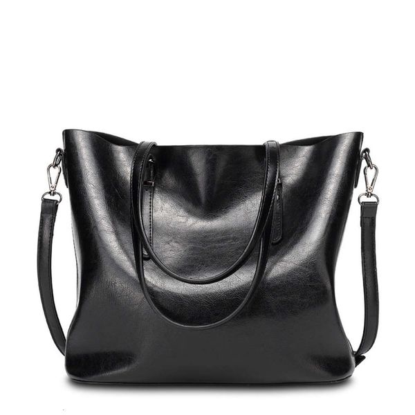 

bag female 2021 fashion oil wax leather women's tote single shoulder messenger