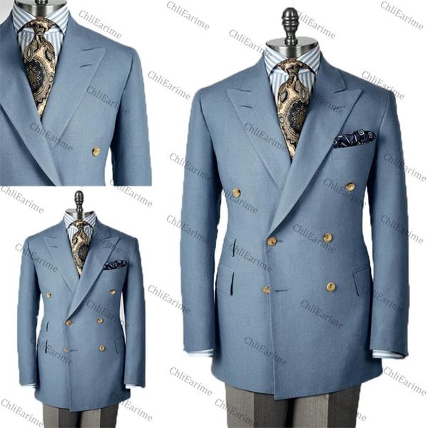 

men's suits & blazers suit handsome blue lapel tuxedo custom double buckle western fit party formal dress, White;black