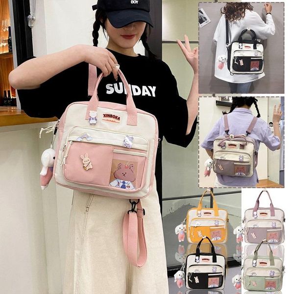 

duffel bags kawaii horizontal backpack for teenage girl portable multifunctional travel shoulder female small schoolbag women backpacks