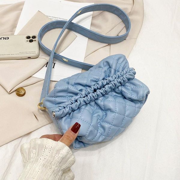 

folds design small soft pu leather shoulder bags for women 2021 summer travel simple handbag crossbody bag purses totes