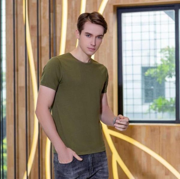 

fashion mens shirts 2020 short sleeve t solid casual cotton tee shirt summer clothing 1cgp#, White;black