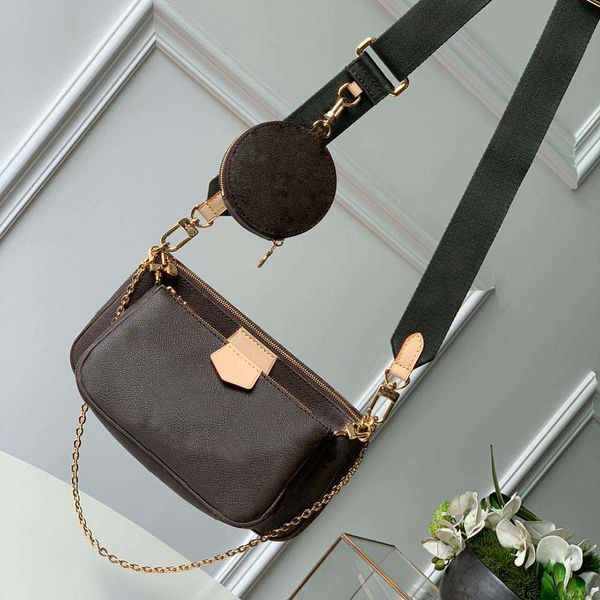 

designer bags piece set lady messenger bag designer genuine leather handbag coin purse cross body wallet handbags, Brown;gray