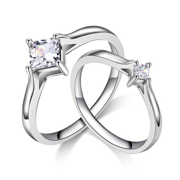 

wedding rings yjgs fashion rhinestone simulation for couples beautiful simple white cubic zirconia ring engagement jewelry, Slivery;golden