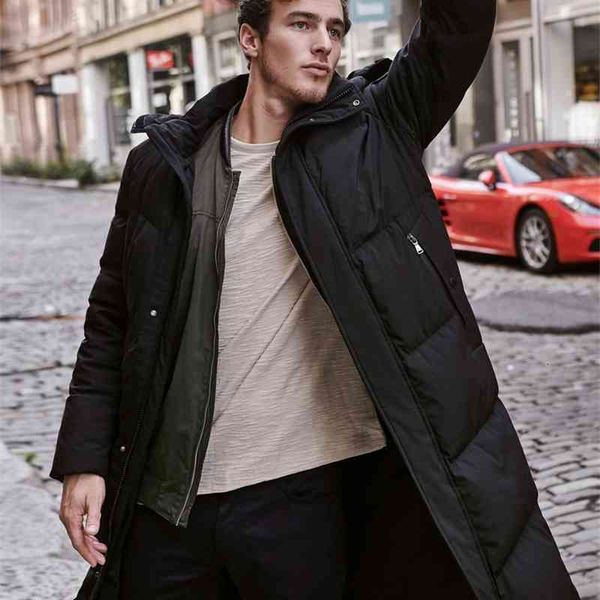

bosideng long down jacket men's new winter hooded warm outerwear windprof and waterproof b90141011, Black
