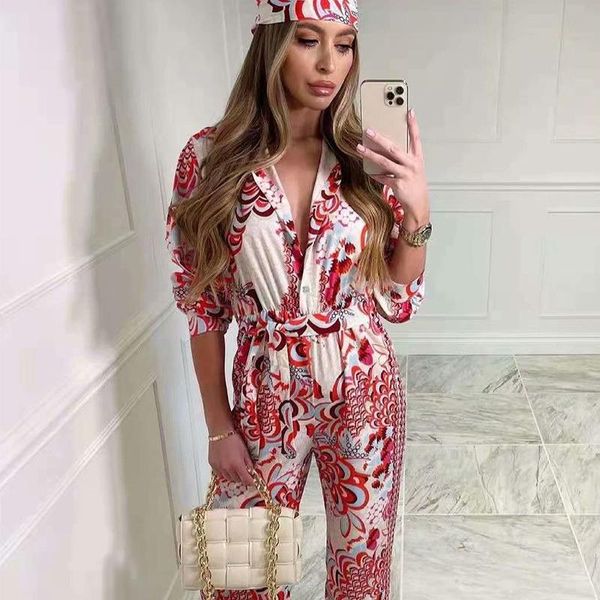 

women's two piece pants autumn red print women long sleeve blouses shirt y2k and sets casual three set outfits elegant, White