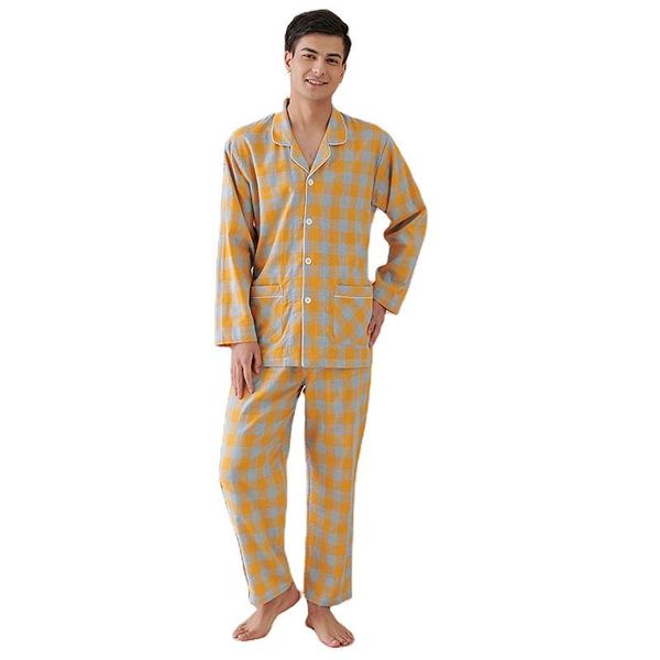

men's sleepwear wedding couple pajamas suit men and women loose plus size home service, Black;brown