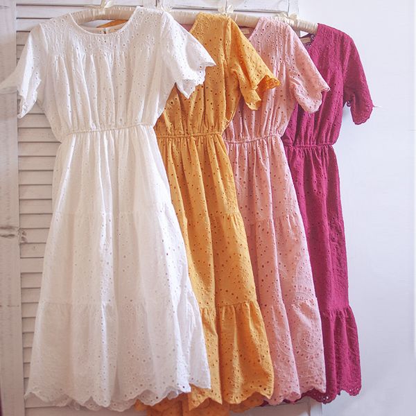 

casual dresses lamtrip gothic hollow embroidery cotton short-sleeved a-line robe 2021 summer ftd0, Black;gray