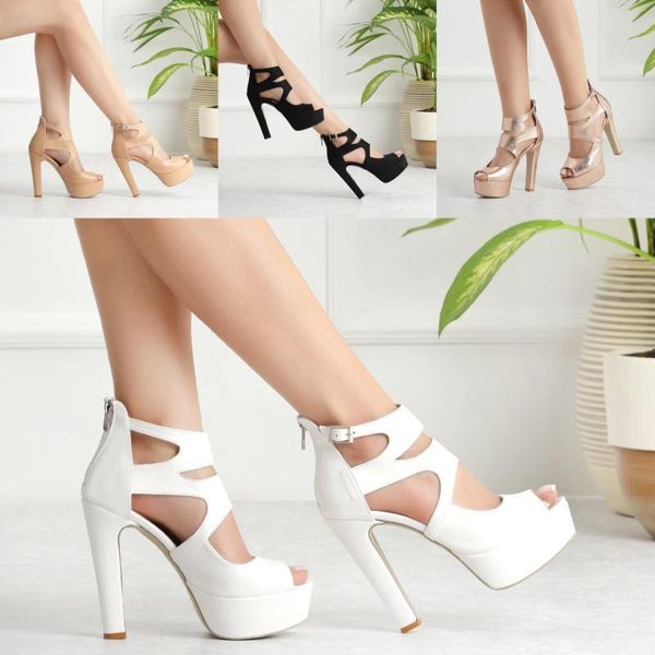 

dress shoes women fashion pumps high thick heels cross strappy platform night party ss-1007, Black