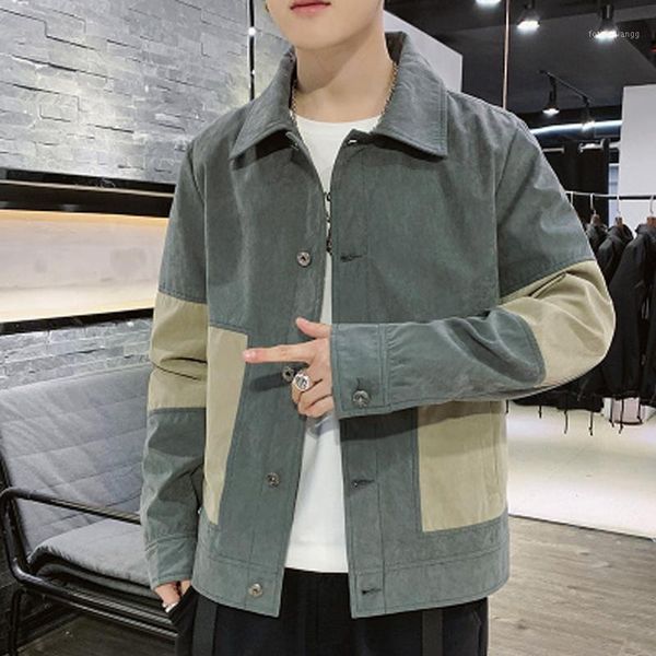 

men's jackets 2021 autumn jacket trend fashion handsome personality simple stitching suede men, Black;brown