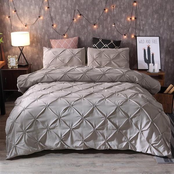 

bedding sets plain solid color quilt cover white black and home textile three-piece set