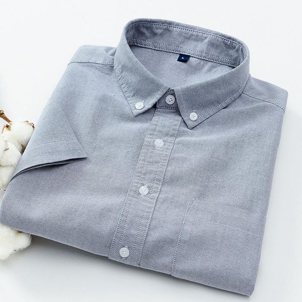 

men's casual shirts summer oxford spun cotton short sleeve shirt fashion el base, White;black