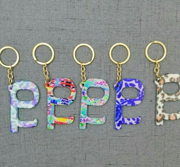 

designer keychain factory wholesale non-contact door opener keychain acrylic sunflower printing pendant key chain, Silver