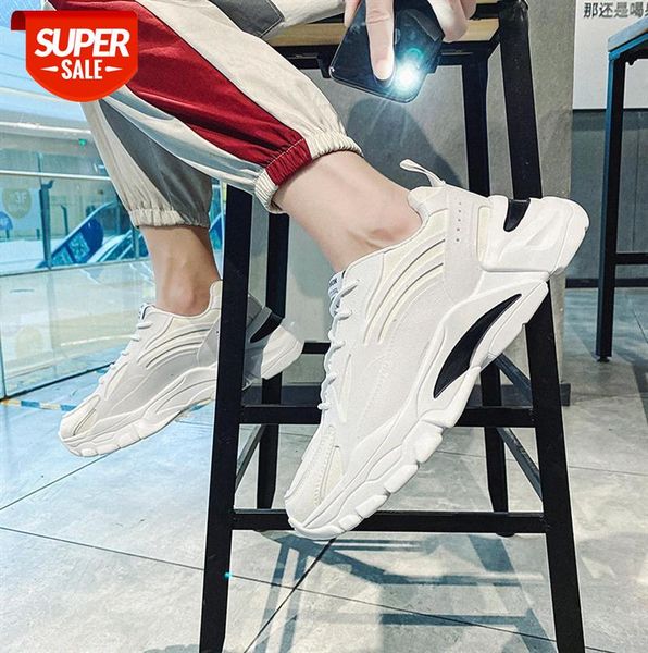 

daddy shoes men's thick-soled breathable green casual sports lace-up running #0p4a