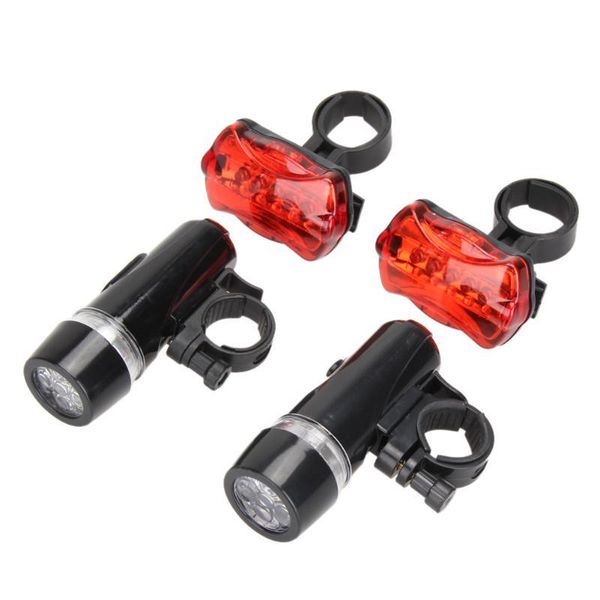 

bike lights 2x 5led lamp bicycle cycling front head light rear safety